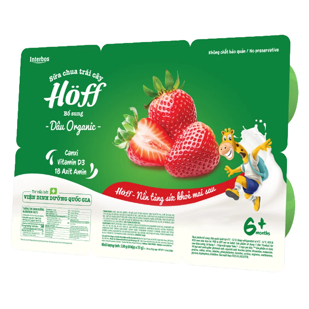 Sữa chua trái cây HӦff - Bổ sung Dâu - Organic 55gr (Giao mẫu ngẫu nhiên)