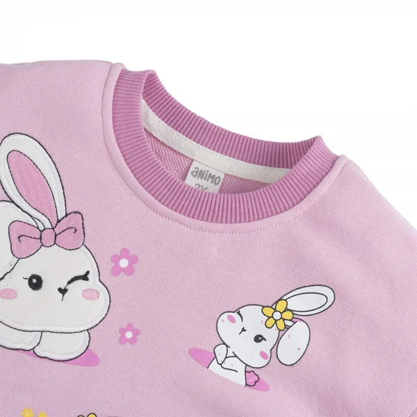 Bộ bé gái dài đông Animo ST1124028 (1-4Y,Hồng)