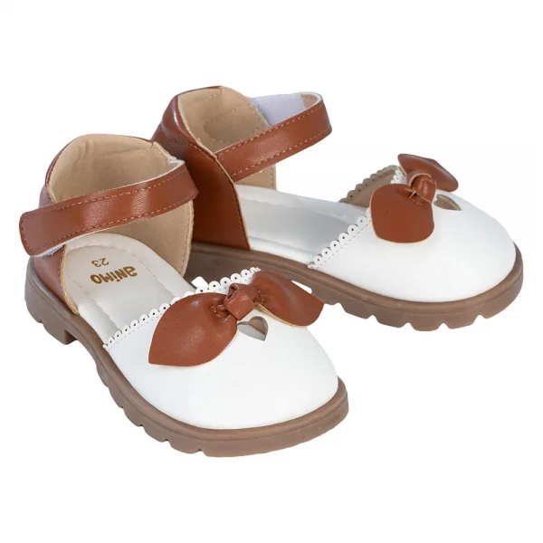 Sandal bé gái Animo A2410_MN030 (17-23,Trắng-Nâu)
