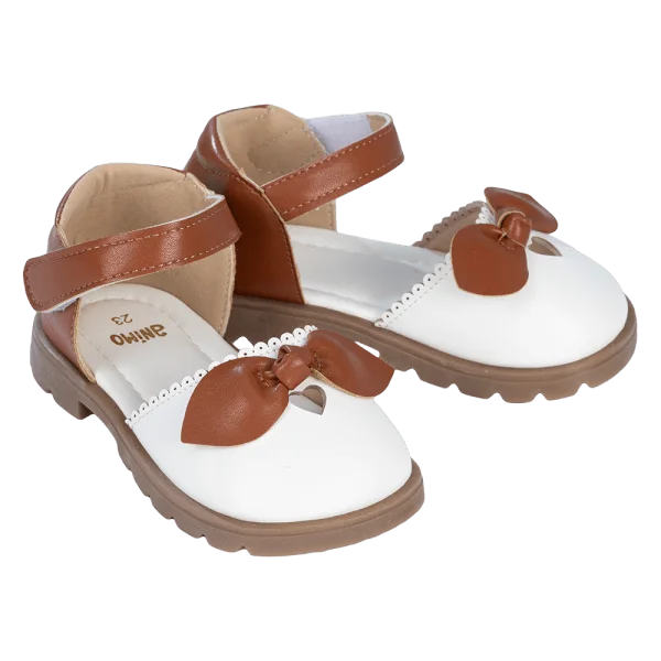 Sandal bé gái Animo A2410_MN030 (17-23,Trắng-Nâu)