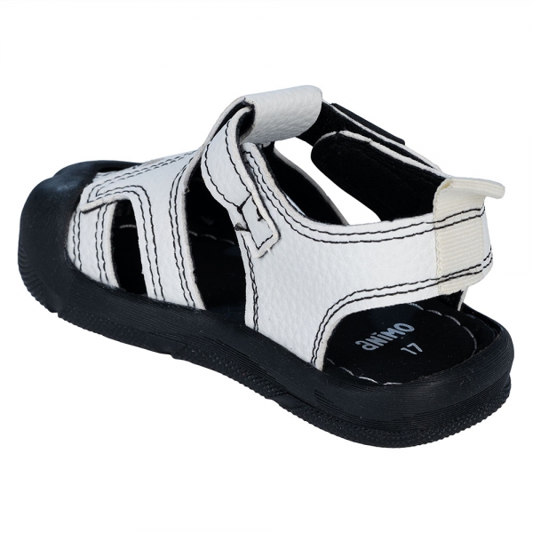 Sandal bé trai Animo A2410_MN026 (17-23,Trắng-Đen)