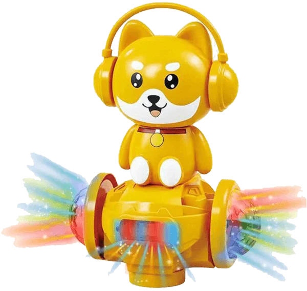 Chú chó đeo headphone siêu ngầu có nhạc đèn CY620285 C409 (Vàng)