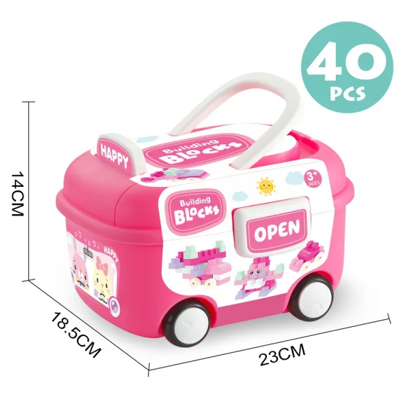 Hộp xe xếp hình khối 40pcs RFD597527 C409 (Hồng)