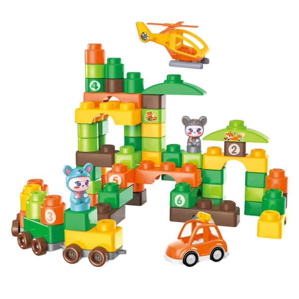 Balo xếp hình khối kèm xe và máy bay 50pcs RFD438159 C409 (Xanh lá)