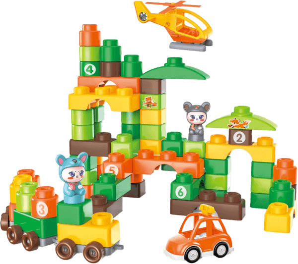 Balo xếp hình khối kèm xe và máy bay 50pcs RFD438159 C409 (Xanh lá)