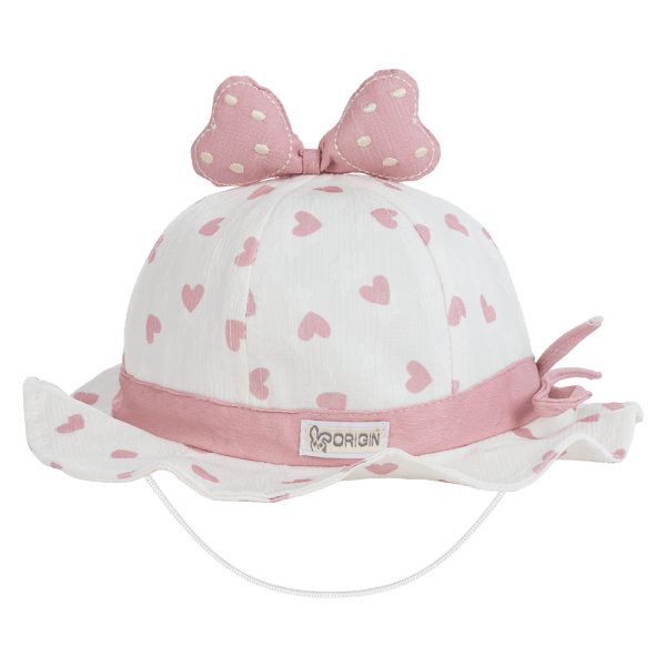Nón vành tròn bé gái Animo A2410_JK009 (48cm,Trắng-Hồng)