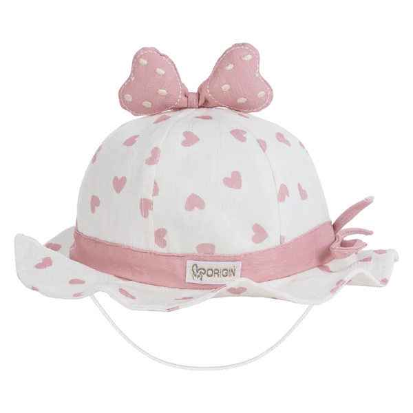 Nón vành tròn bé gái Animo A2410_JK009 (48cm,Trắng-Hồng)