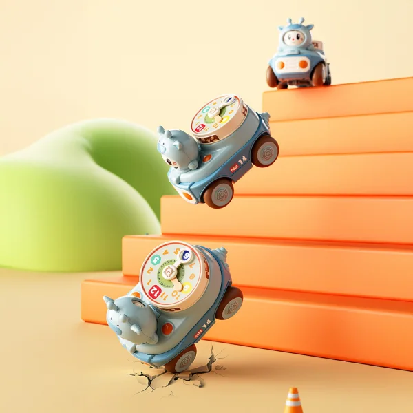 Xe ô tô hình mặt bò cười dễ thương có đồng hồ LH16880876 C409 (Xanh)