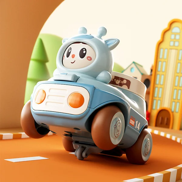 Xe ô tô hình mặt bò cười dễ thương có đồng hồ LH16880876 C409 (Xanh)