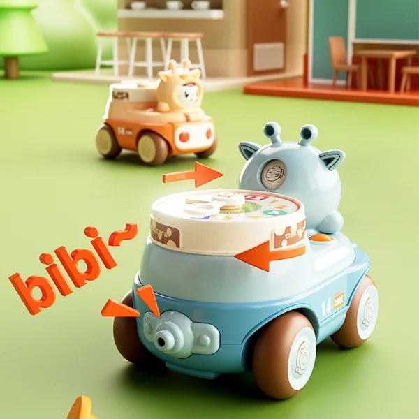 Xe ô tô hình mặt bò cười dễ thương có đồng hồ LH16880876 C409 (Xanh)