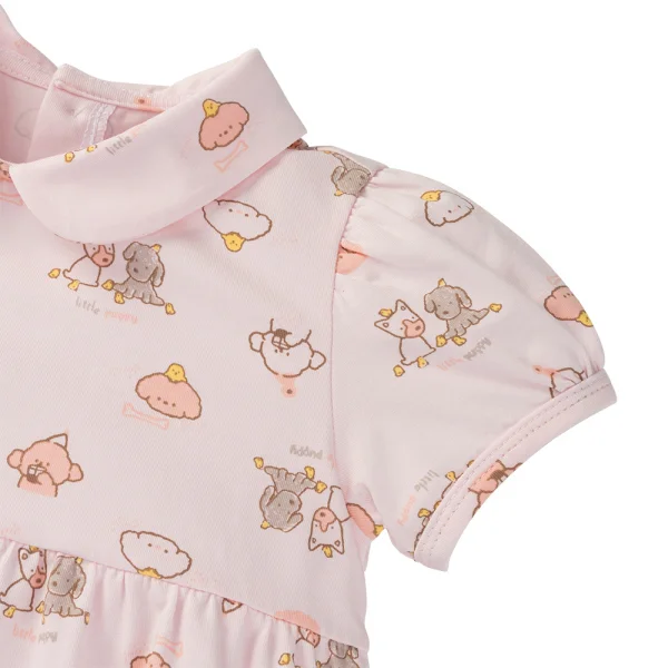 Bodysuit bé gái đùi Animo VD1124061 (0-3m,Hồng)