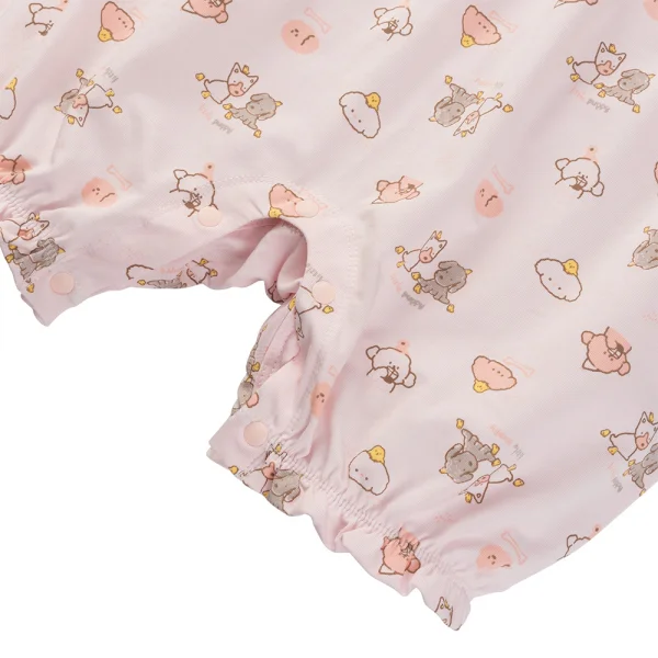 Bodysuit bé gái đùi Animo VD1124061 (0-3m,Hồng)