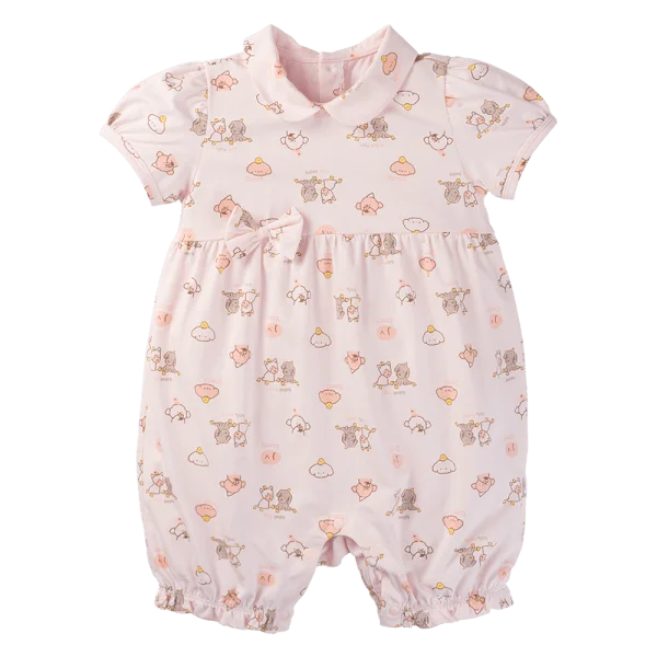 Bodysuit bé gái đùi Animo VD1124061 (0-3m,Hồng)