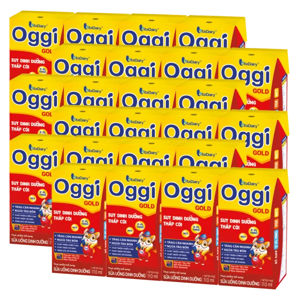 Combo 6 lốc Sữa uống dinh dưỡng Oggi Gold 110ml, lốc 4 hộp (trên 1 tuổi)