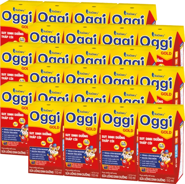 Combo 6 lốc Sữa uống dinh dưỡng Oggi Gold 110ml, lốc 4 hộp (trên 1 tuổi)