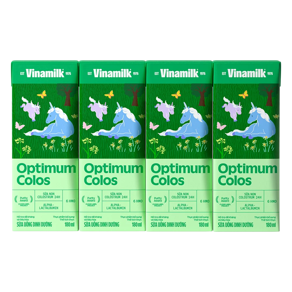 Sữa uống dinh dưỡng Optimum Colos 180ml (Lốc 4 hộp) new