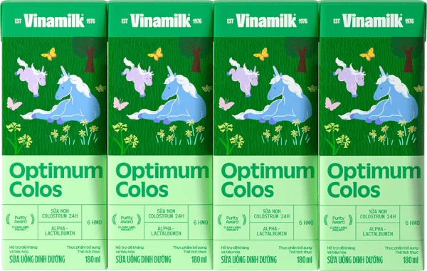 Sữa uống dinh dưỡng Optimum Colos 180ml (Lốc 4 hộp) new
