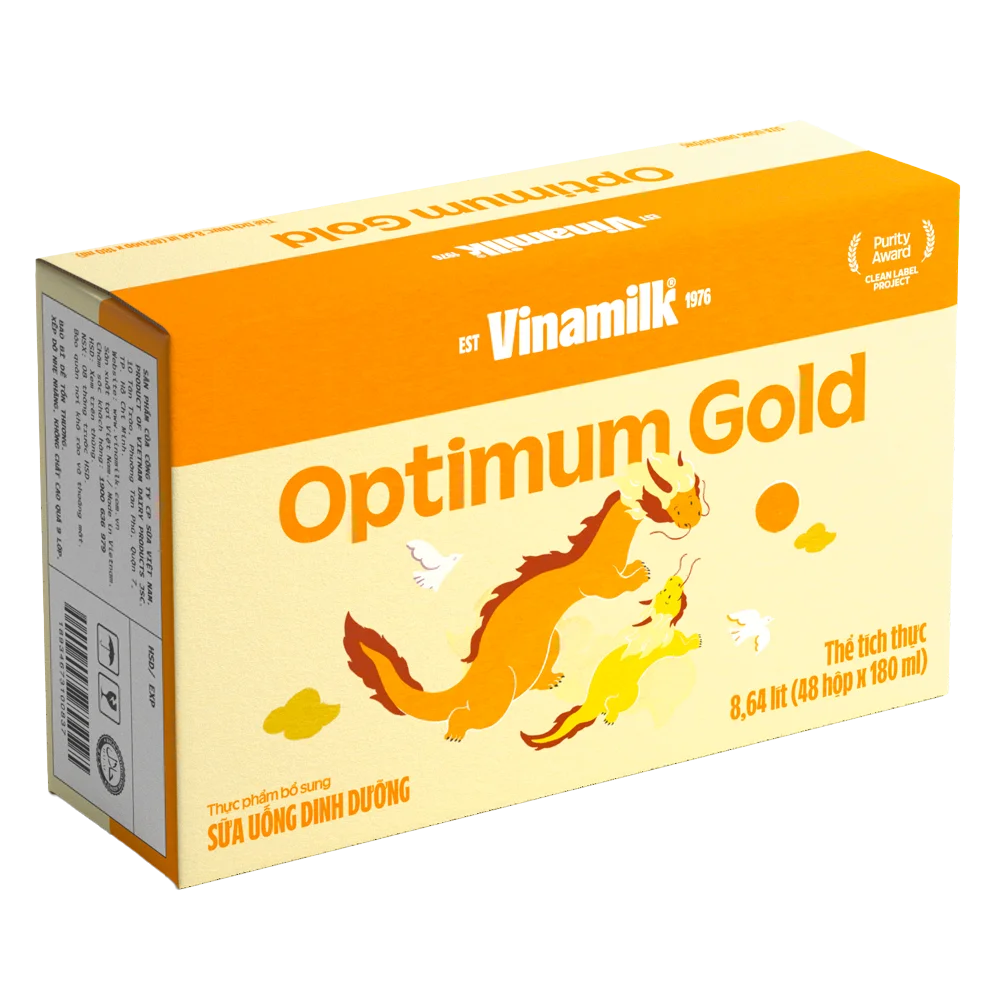Combo 6 Sữa uống dinh dưỡng Optimum Gold 180ml (Lốc 4 hộp) new