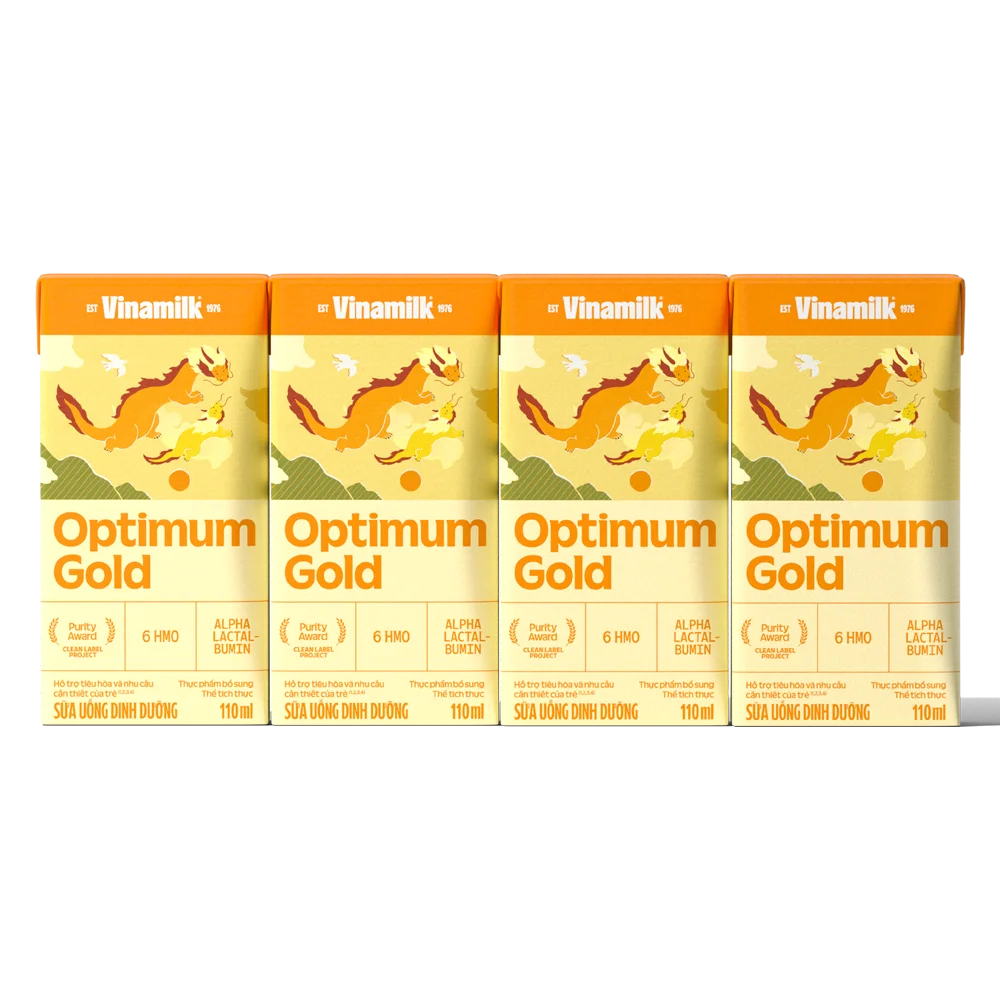 Sữa uống dinh dưỡng Optimum Gold 110ml (Lốc 4 hộp) new