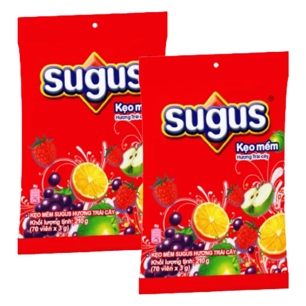 Combo 2 Kẹo mềm sugus trái cây túi 210g