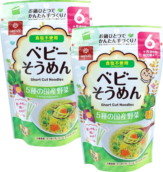 Combo 2 Mì ăn dặm Hakubaku - Mì Baby Somen 5 vị rau củ