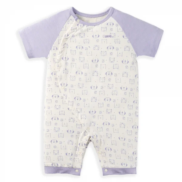 Set 2 Bodysuit kháng khuẩn Modal đùi Animo BMC1024029 (0-12M,Tím)