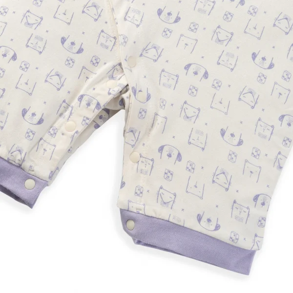 Set 2 Bodysuit kháng khuẩn Modal đùi Animo BMC1024029 (0-12M,Tím)