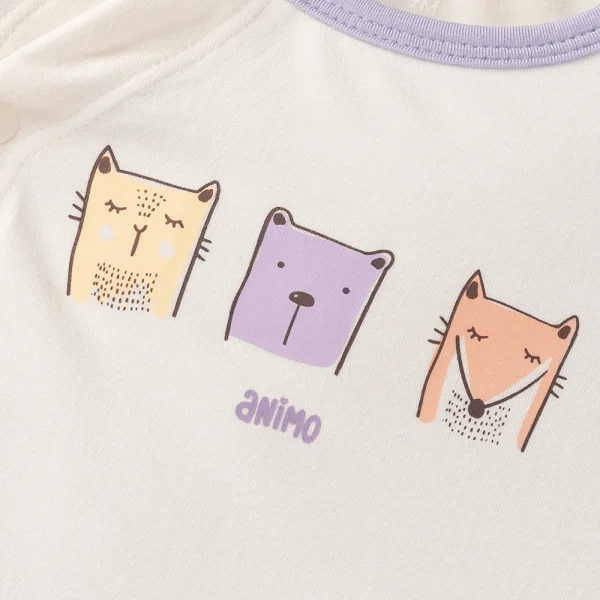 Set 2 Bodysuit kháng khuẩn Modal đùi Animo BMC1024029 (0-12M,Tím)