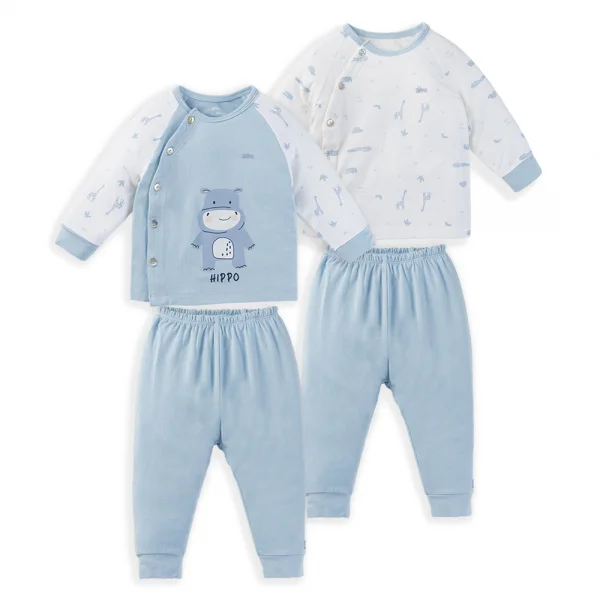 Set 2 Bộ kháng khuẩn Modal dài Animo BMC1024025 (0-24M,Xanh)