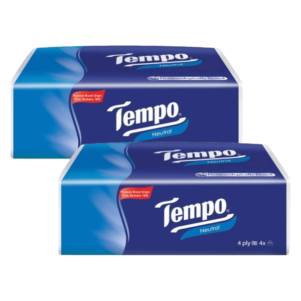 Combo 2 Khăn giấy rút 4 lớp Tempo Không mùi bịch 90 tờ