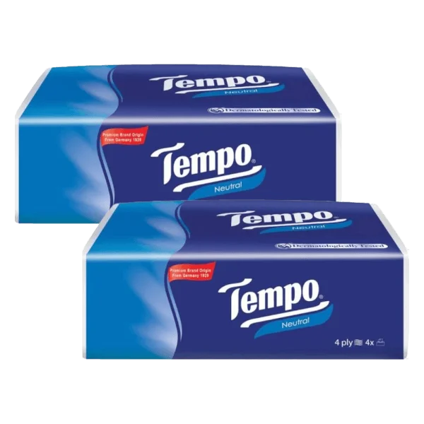 Combo 2 Khăn giấy rút 4 lớp Tempo Không mùi bịch 90 tờ