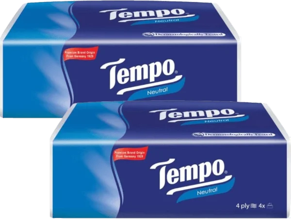 Combo 2 Khăn giấy rút 4 lớp Tempo Không mùi bịch 90 tờ
