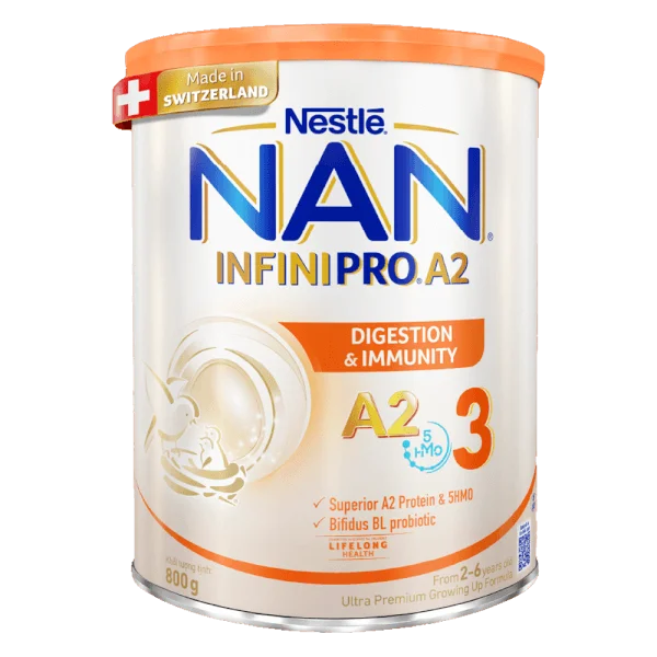 Combo 3 Sữa NAN INFINIPRO A2 800g số 3 (5HMO) (2-6 tuổi)