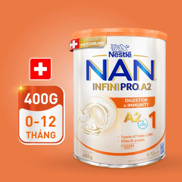 Sữa NAN INFINIPRO A2 số 1 400g (5HMO) (0-12 tháng) (Giao bao bì ngẫu nhiên)