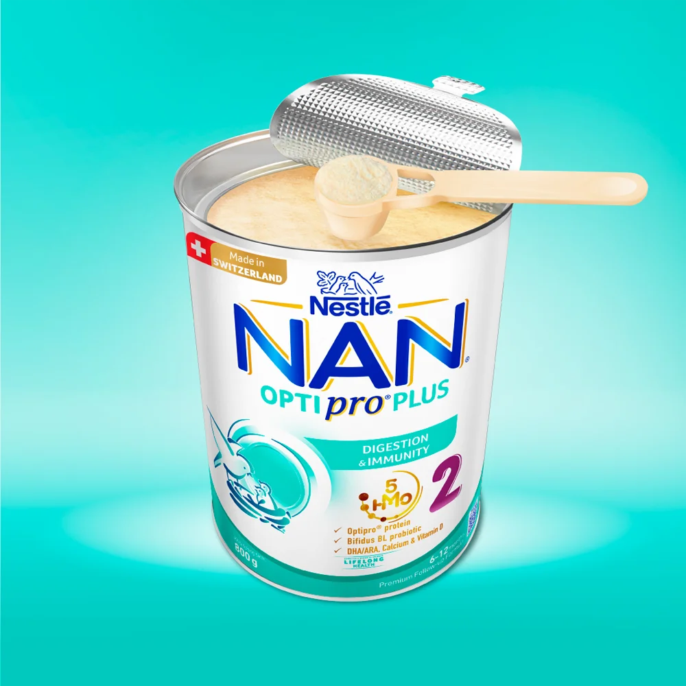 Sữa Nan Optipro PLUS 2 800g, với 5HMO, sản xuất tại Thụy Sỹ (6-12 tháng) (Giao bao bì ngẫu nhiên)
