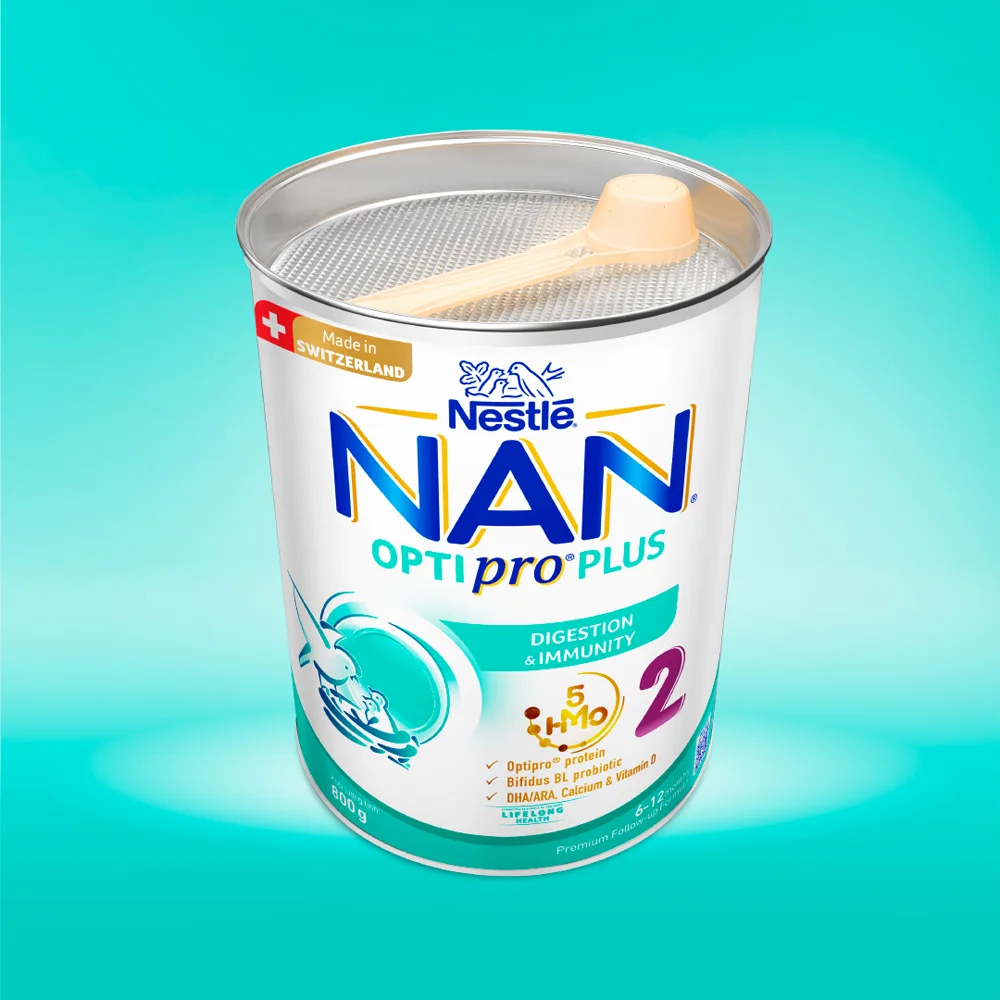 Sữa Nan Optipro PLUS 2 800g, với 5HMO, sản xuất tại Thụy Sỹ (6-12 tháng) (Giao bao bì ngẫu nhiên)
