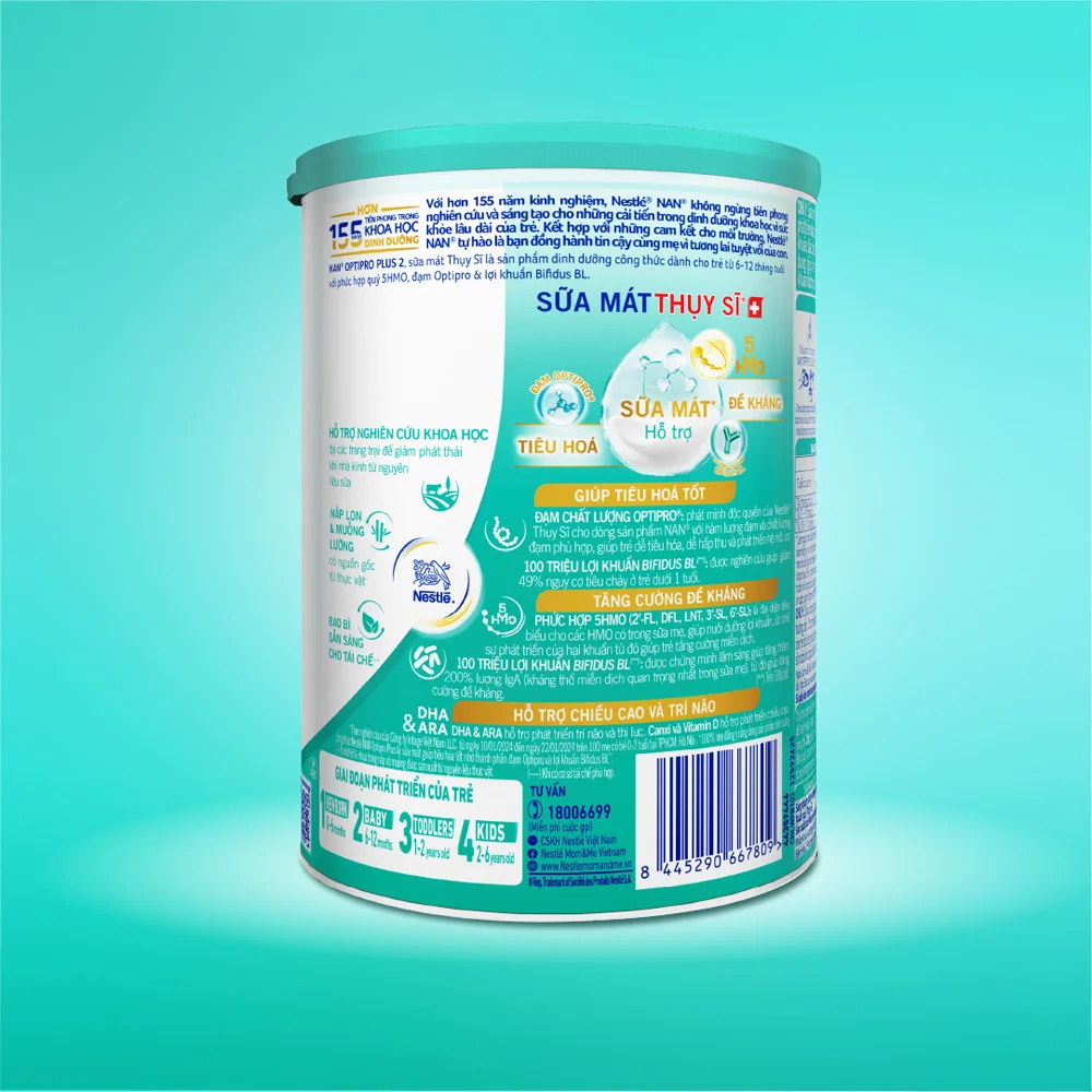 Sữa Nan Optipro PLUS 2 400g, với 5HMO, sản xuất tại Thụy Sỹ (6-12 tháng) (Giao bao bì ngẫu nhiên)
