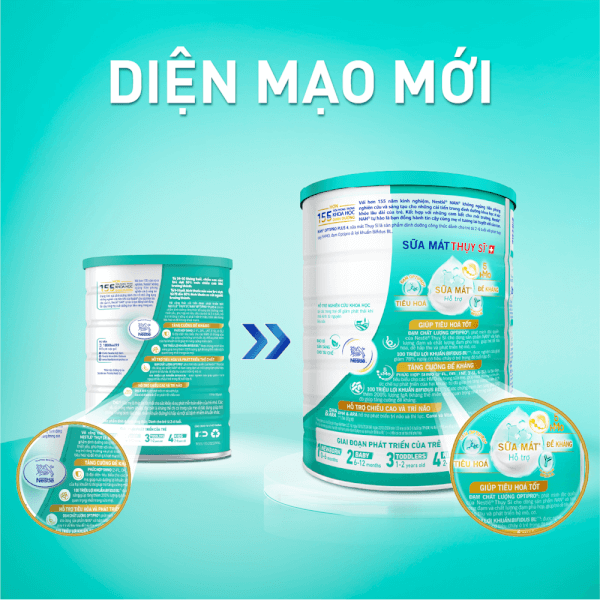 Combo 2 Sữa Nan Optipro PLUS 4 1.5kg, với 5HMO, Công thức từ Thụy Sĩ (2-6 tuổi)