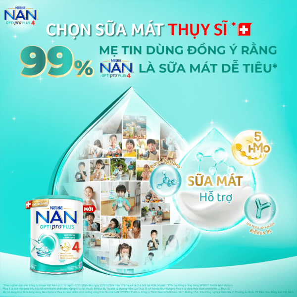 Combo 2 Sữa Nan Optipro PLUS 4 1.5kg, với 5HMO, Công thức từ Thụy Sĩ (2-6 tuổi)