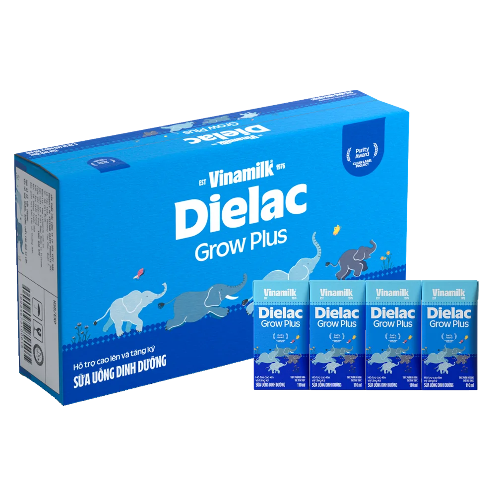 Thùng Sữa uống dinh dưỡng Dielac Grow Plus 110ml (Sữa Non) - Lốc 4 hộp