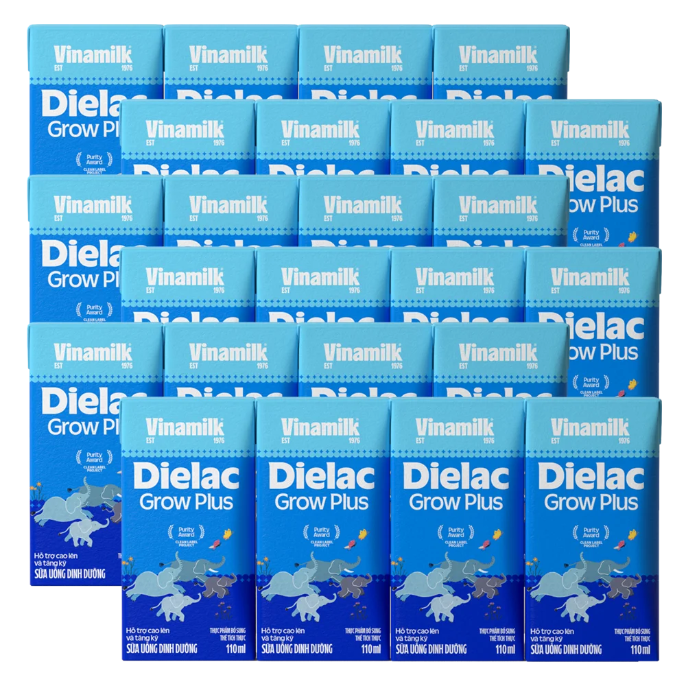 Combo 6 Sữa uống dinh dưỡng Dielac Grow Plus 110ml (Sữa Non) - Lốc 4 hộp