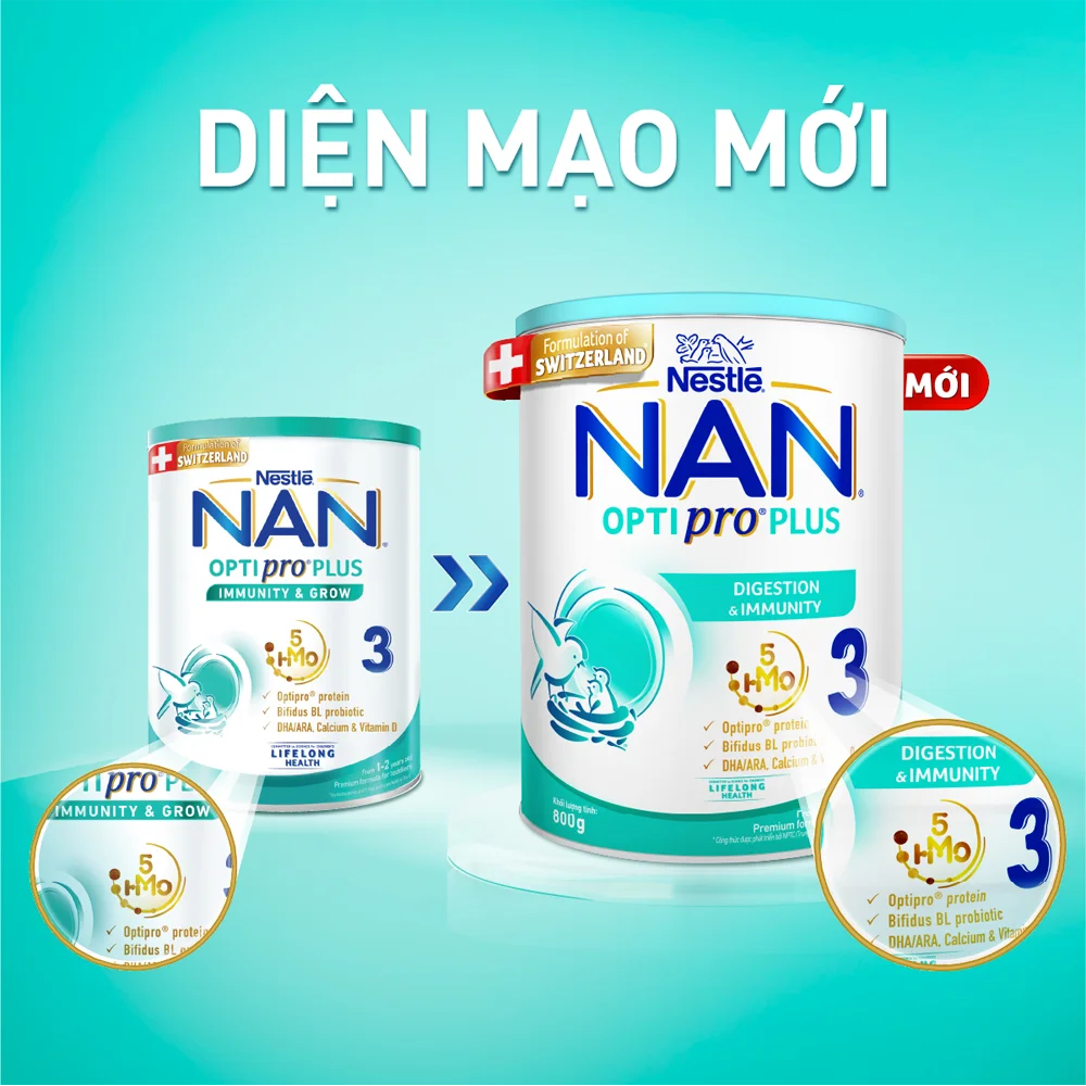 Sữa Nestle Nan Optipro Plus 3 800g (1-2 tuổi) (Giao bao bì ngẫu nhiên)
