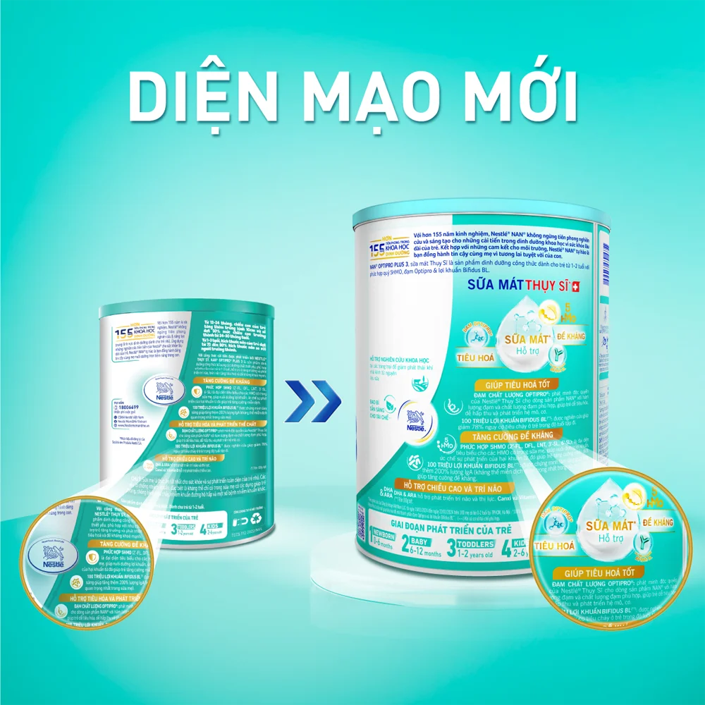 Sữa Nestle Nan Optipro Plus 3 800g (1-2 tuổi) (Giao bao bì ngẫu nhiên)