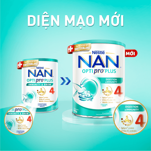 Combo 4 Sữa Nestle Nan Optipro Plus 4 800g (2-6 tuổi)