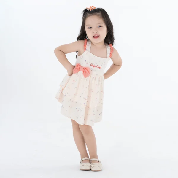 Đầm bé gái Gà con Chip Chip Animo TX0624003 (6M-6Y,Kem)