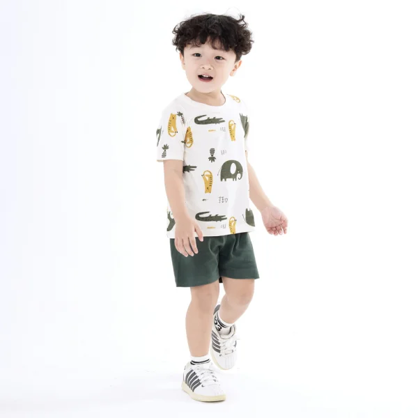 Bộ bé trai ngắn Animo Easy HN0924024 (1-4Y,Kem)