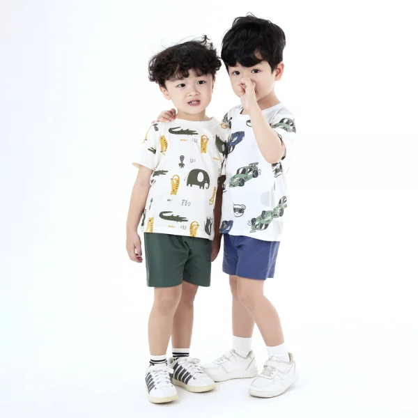 Bộ bé trai ngắn Animo Easy HN0924024 (1-4Y,Kem)