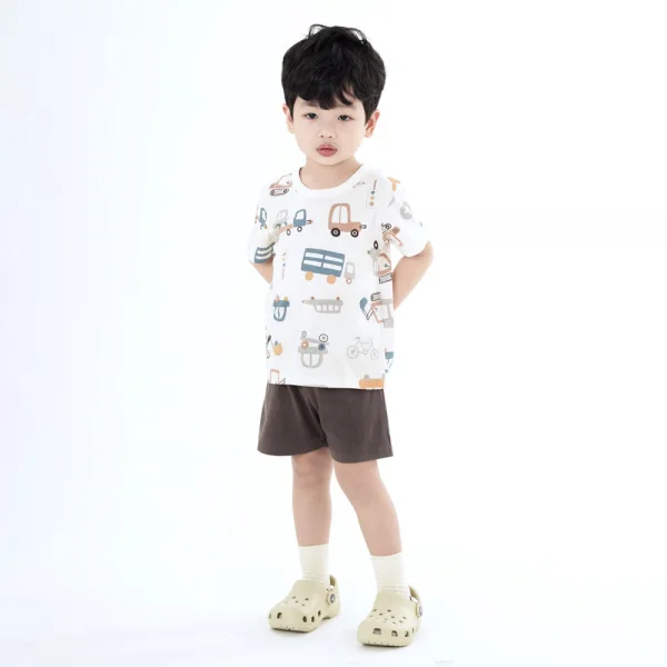 Bộ bé trai ngắn Animo Easy HN0924023 (1-4Y,Kem)