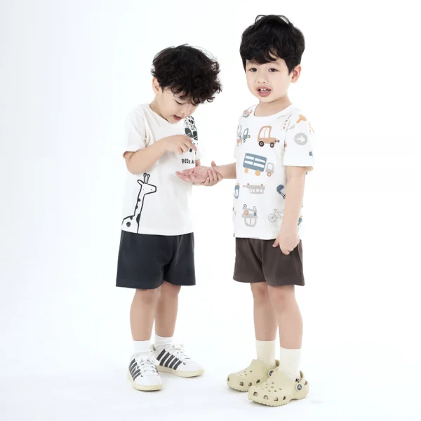 Bộ bé trai ngắn Animo Easy HN0924023 (1-4Y,Kem)