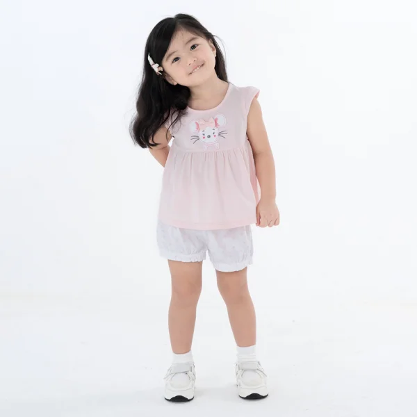 Bộ bé gái ngắn BST Chuột Đào Animo LU1024055 (9M-6Y,Hồng)